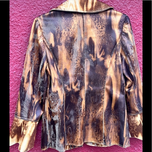 Versace Jeans Couture - Women’s XXL Wild Print Antler Button 90’s Vintage Jacket - Picture 8 of 8